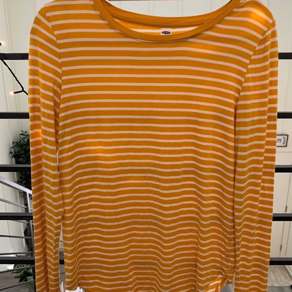 Old Navy yellow striped long sleeve shirt